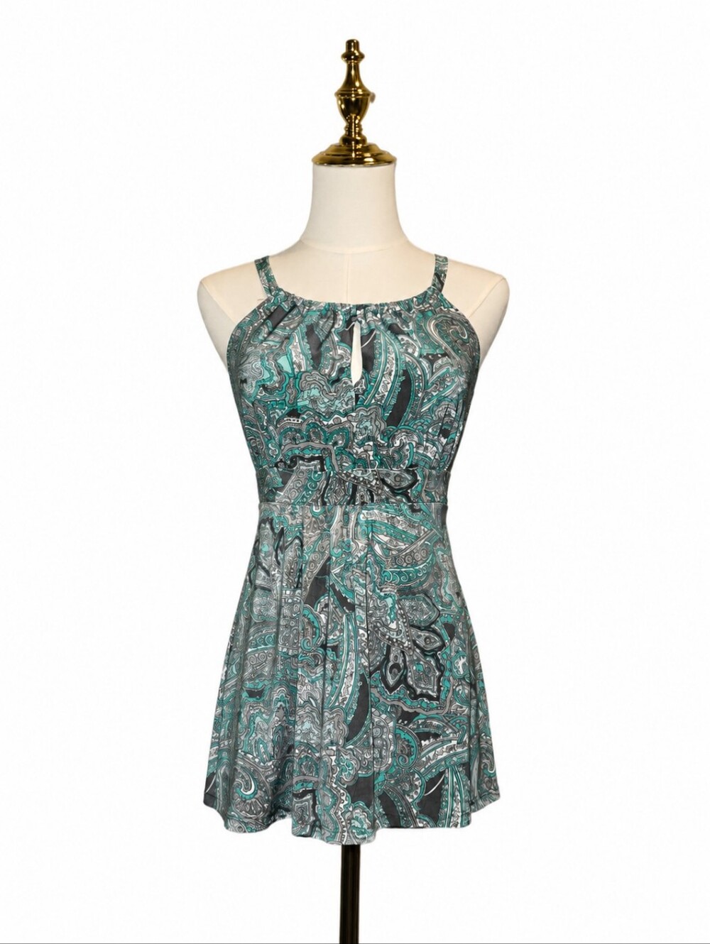 INC International Concepts Paisley Halter Mini Dress - Size Medium